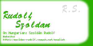 rudolf szoldan business card